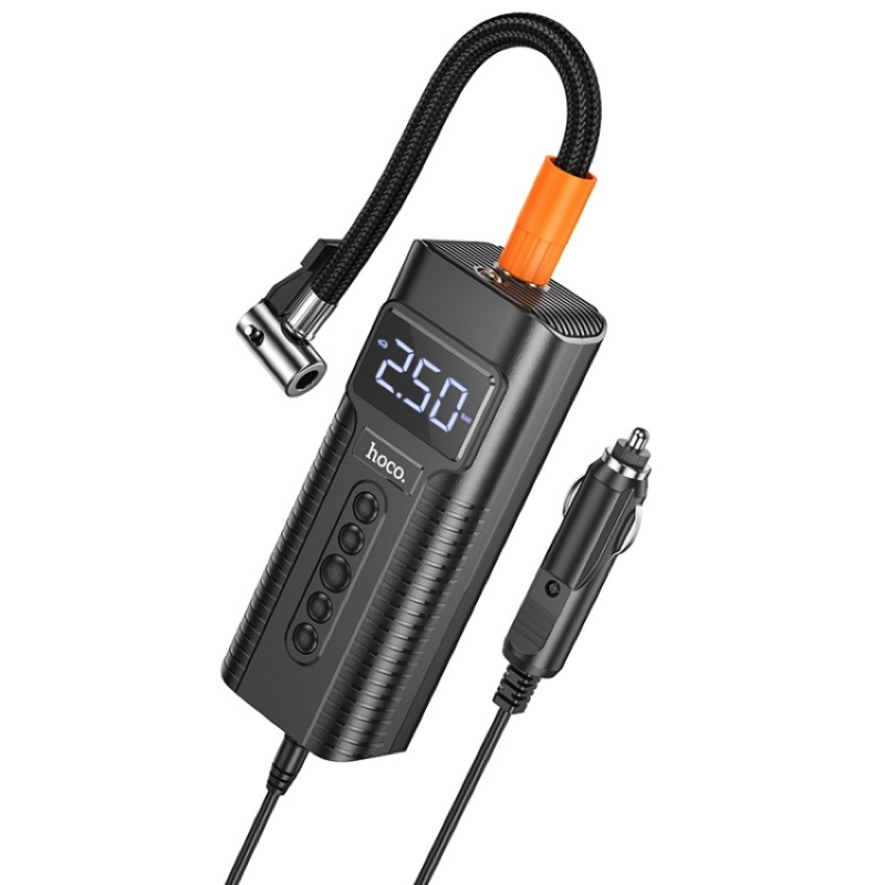 Автомобільний насос HOCO PH55 Roys smart car air pump Black (6931474788894)