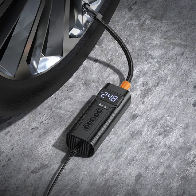 Автомобільний насос HOCO PH55 Roys smart car air pump Black (6931474788894)