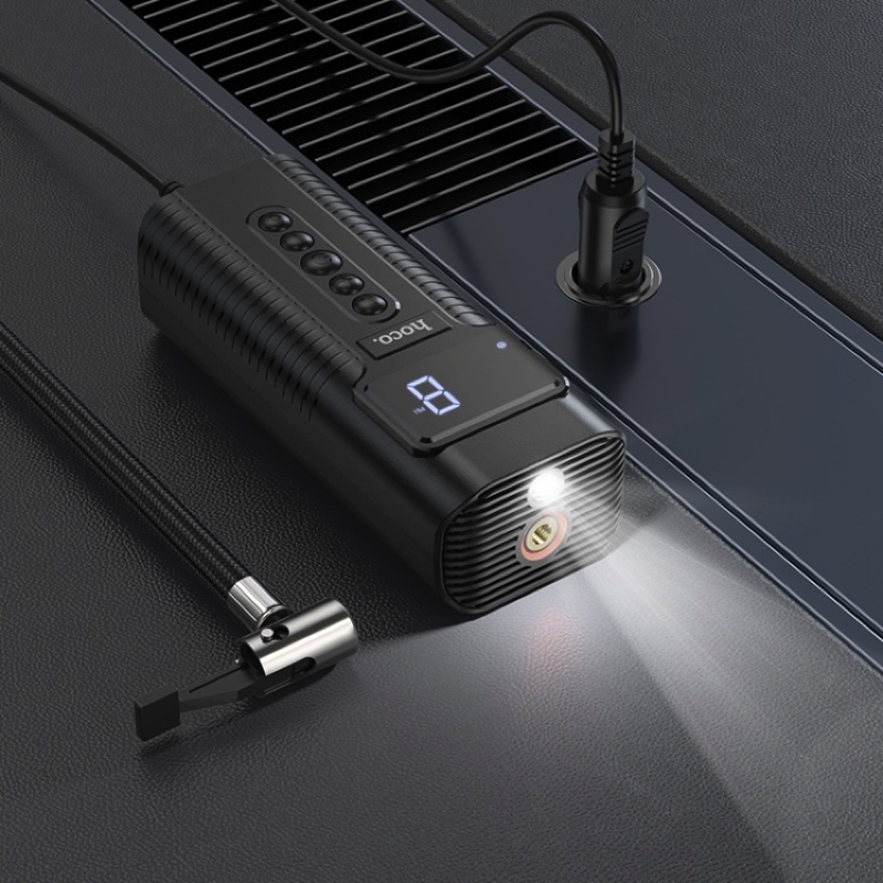 Автомобільний насос HOCO PH55 Roys smart car air pump Black (6931474788894)