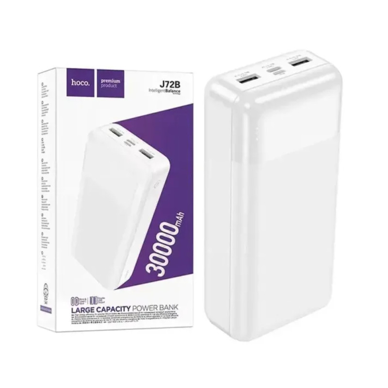 Зовнішній акумулятор HOCO J72B (30000mAh) White (6931474792020)