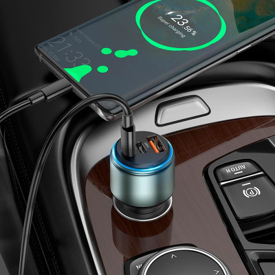 Автомобільний зарядний пристрій HOCO NZ9 Galloper 95W three-port(2C1A) car charger Black (6931474795113)