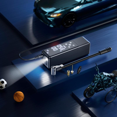 Автомобільний насос HOCO ZP5 May smart air pump Black (6931474795526)