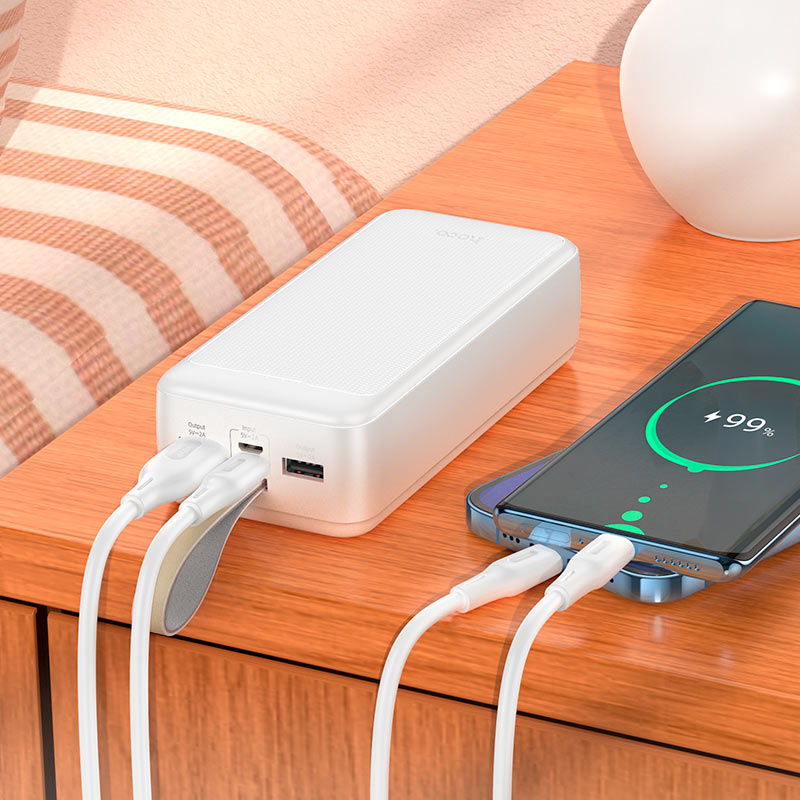 Зовнішній акумулятор HOCO J111B Smart charge power bank(30000mAh) White (6931474795793)
