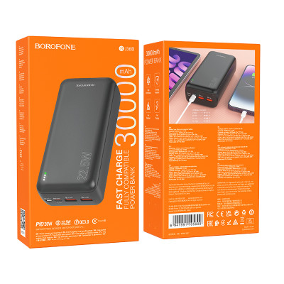 Зовнішній акумулятор BOROFONE BJ38B Power 22.5W+PD20W fully compatible power bank(30000mAh) Black (6941991105609) Зовнішній акумулятор BOROFONE BJ38B Power 22.5W+PD20W fully compatible power bank(30000mAh) Black (6941991105609)