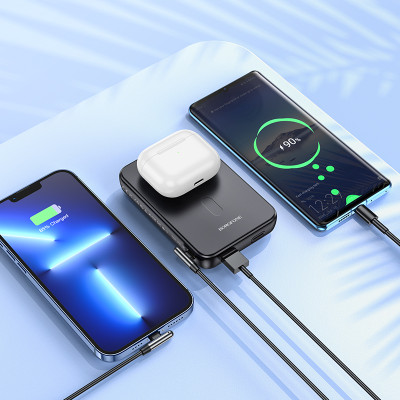 Зовнішній акумулятор BOROFONE BJ47 Quick PD20W magnetic wireless fast charging power bank(10000mAh) Black (6941991109683) Зовнішній акумулятор BOROFONE BJ47 Quick PD20W magnetic wireless fast charging power bank(10000mAh) Black (6941991109683)