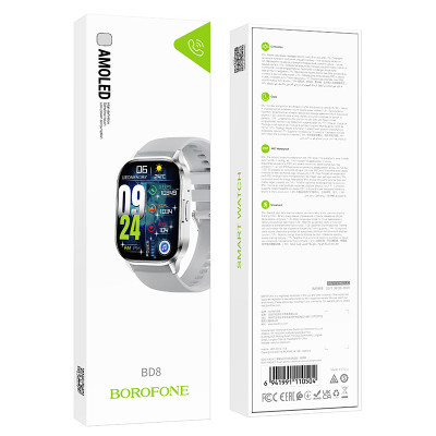 Смарт-годинник Borofone BD8 AMOLED Smart sports watch(call version) Bright Silver (6941991110504) Смарт-годинник Borofone BD8 AMOLED Smart sports watch(call version) Bright Silver (6941991110504)