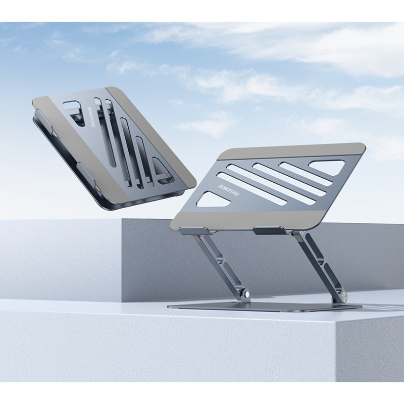 Підставка для ноутбука BOROFONE BH115 Plus Vito metal notebook stand Metal Gray (6941991112454)