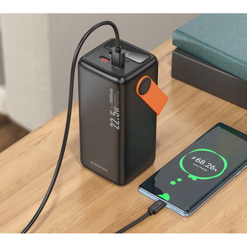 Зовнішній акумулятор BOROFONE BJ66A Magnifico 22.5W+PD20W fully compatible power bank (50000mAh) Black (6941991115158)
