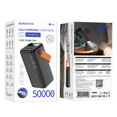 Зовнішній акумулятор BOROFONE BJ66A Magnifico 22.5W+PD20W fully compatible power bank (50000mAh) Black (6941991115158)