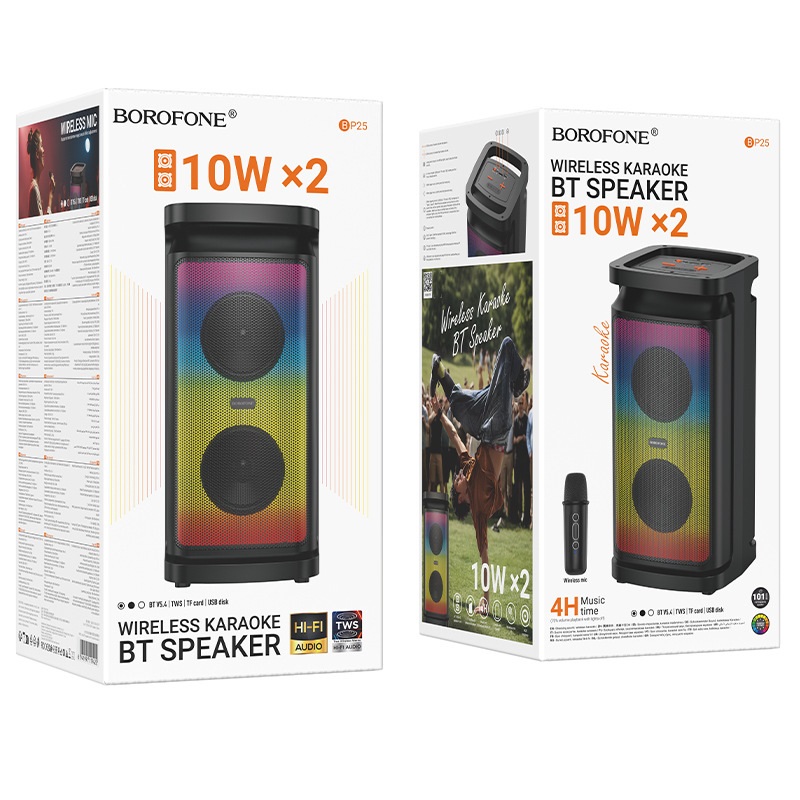Портативна колонка BOROFONE BP25 Vida BT speaker with microphone Black (6941991119422)