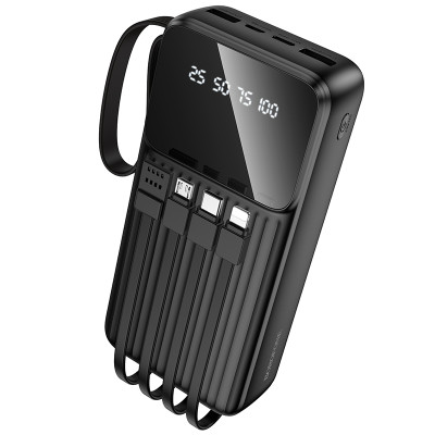 Зовнішній акумулятор BOROFONE BJ76A Smart power bank with 4 cables(20000mAh) Black (6941991120053)
