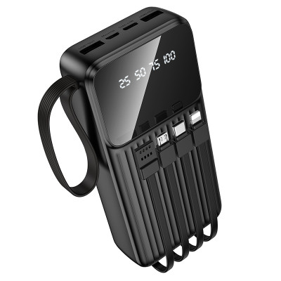 Зовнішній акумулятор BOROFONE BJ76A Smart power bank with 4 cables(20000mAh) Black (6941991120053) Зовнішній акумулятор BOROFONE BJ76A Smart power bank with 4 cables(20000mAh) Black (6941991120053)