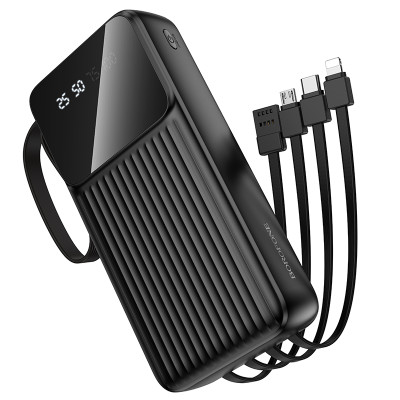 Зовнішній акумулятор BOROFONE BJ76A Smart power bank with 4 cables(20000mAh) Black (6941991120053) Зовнішній акумулятор BOROFONE BJ76A Smart power bank with 4 cables(20000mAh) Black (6941991120053)