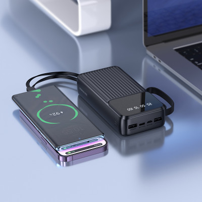 Зовнішній акумулятор BOROFONE BJ76A Smart power bank with 4 cables(20000mAh) Black (6941991120053) Зовнішній акумулятор BOROFONE BJ76A Smart power bank with 4 cables(20000mAh) Black (6941991120053)
