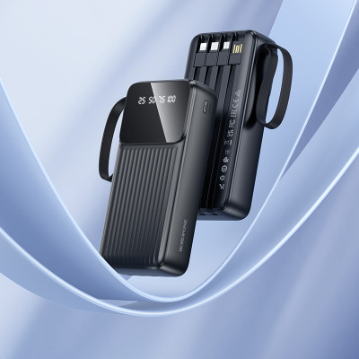 Зовнішній акумулятор BOROFONE BJ76A Smart power bank with 4 cables(20000mAh) Black (6941991120053) Зовнішній акумулятор BOROFONE BJ76A Smart power bank with 4 cables(20000mAh) Black (6941991120053)