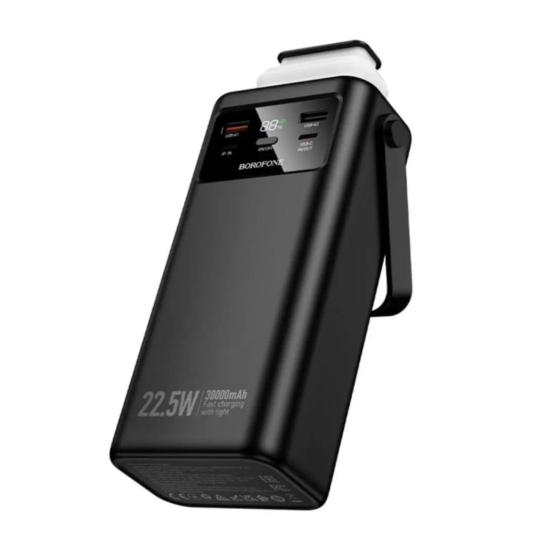 Зовнішній акумулятор BOROFONE BJ65 High 22.5W+PD20W+four-cables power bank(30000mAh) Black (6941991122033)