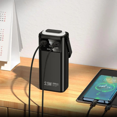 Зовнішній акумулятор BOROFONE BJ65 High 22.5W+PD20W+four-cables power bank(30000mAh) Black (6941991122033)