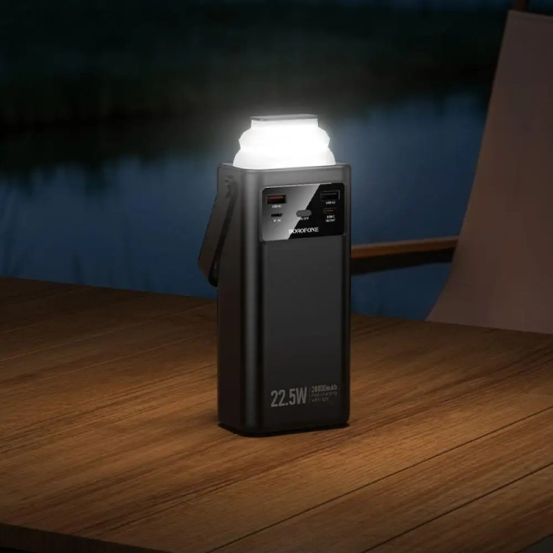 Зовнішній акумулятор BOROFONE BJ65 High 22.5W+PD20W+four-cables power bank(30000mAh) Black (6941991122033)