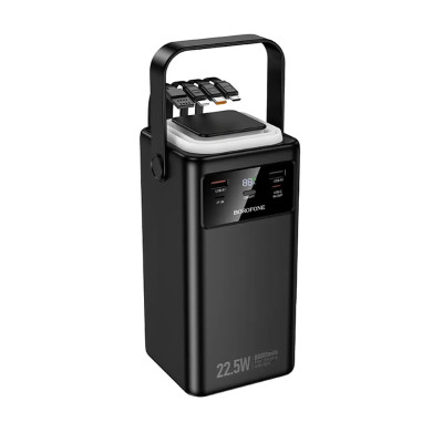 Зовнішній акумулятор BOROFONE BJ65B High 22.5W+PD20W+four-cables power bank(80000mAh) Black (6941991122057)