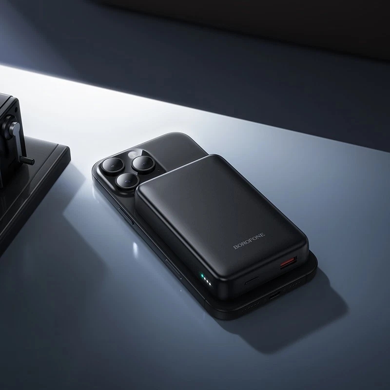 Зовнішній акумулятор BOROFONE BJ82A Dawn PD20W magnetic power bank(10000mAh) Black (6941991124808)