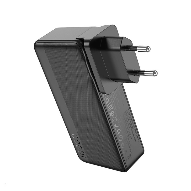 Зовнішній акумулятор HOCO Q16 Friendly 22.5W fully compatible power bank(US/EU)(10000mAh) Black (6942007601566)