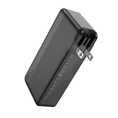 Зовнішній акумулятор HOCO Q16 Friendly 22.5W fully compatible power bank(US/EU)(10000mAh) Black (6942007601566)