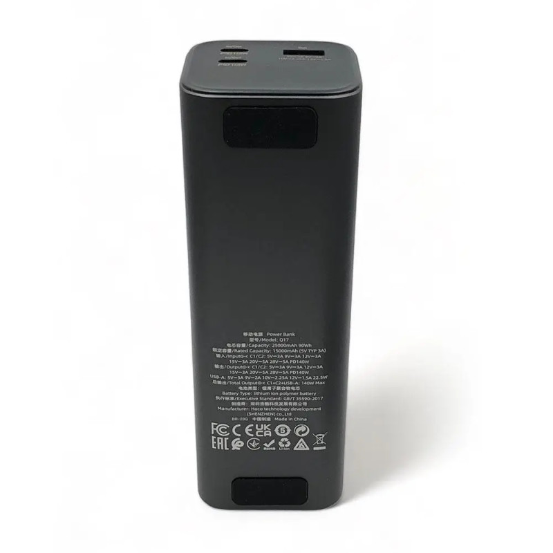 Зовнішній акумулятор HOCO Q17 Electric PD140W power bank(25000mAh) Black (6942007602075)