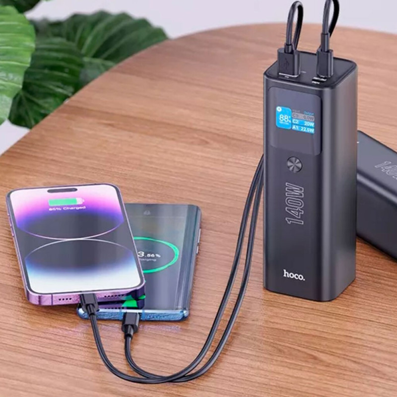 Зовнішній акумулятор HOCO Q17 Electric PD140W power bank(25000mAh) Black (6942007602075)