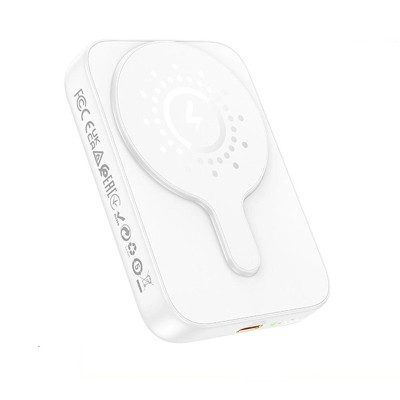 Зовнішній акумулятор HOCO J117A Esteem PD20W magnetic power bank(10000mAh) White (6942007605830)