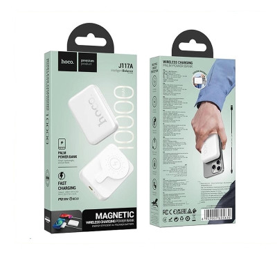 Зовнішній акумулятор HOCO J117A Esteem PD20W magnetic power bank(10000mAh) White (6942007605830)