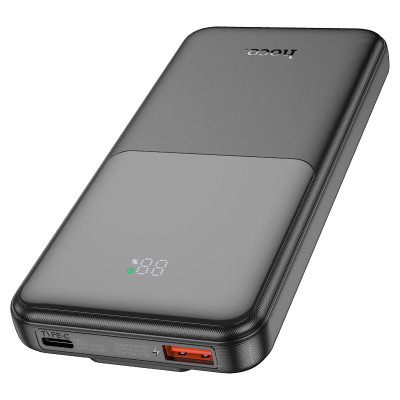 Зовнішній акумулятор HOCO J119 Sharp charger 22.5W+PD20 fully compatible power bank with digital display and cable(10000mAh) Black (6942007606097)