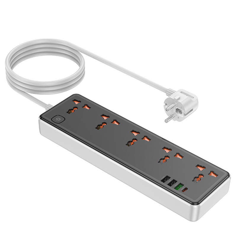 Мережевий подовжувач HOCO AC14A Rico 5-position socket(PD30W/1C3A) Black (6942007607179)