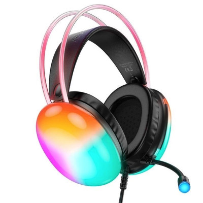 Бездротові накладні навушники HOCO W109 Plus Rich USB7.1 channel gaming headphones Black (6942007609029)