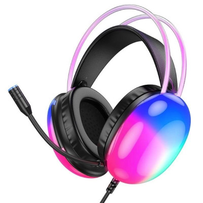Бездротові накладні навушники HOCO W109 Plus Rich USB7.1 channel gaming headphones Black (6942007609029)