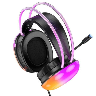 Бездротові накладні навушники HOCO W109 Plus Rich USB7.1 channel gaming headphones Black (6942007609029)