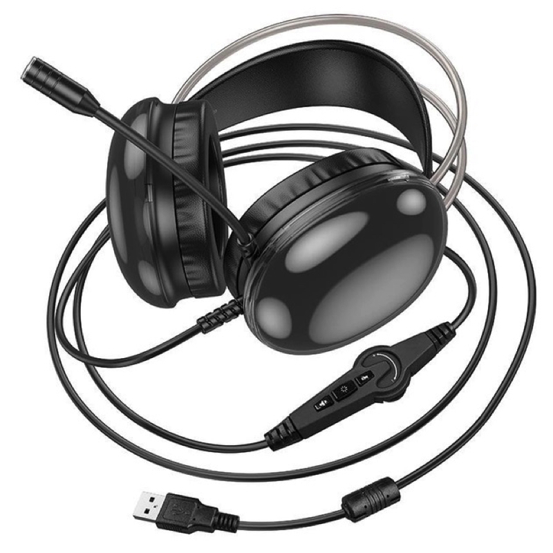Бездротові накладні навушники HOCO W109 Plus Rich USB7.1 channel gaming headphones Black (6942007609029)