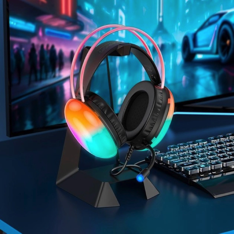 Бездротові накладні навушники HOCO W109 Plus Rich USB7.1 channel gaming headphones Black (6942007609029)