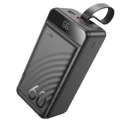 Зовнішній акумулятор HOCO J123C Element 22.5W+PD20W fully compatible power bank with digital display(60000mAh) Black (6942007612098)