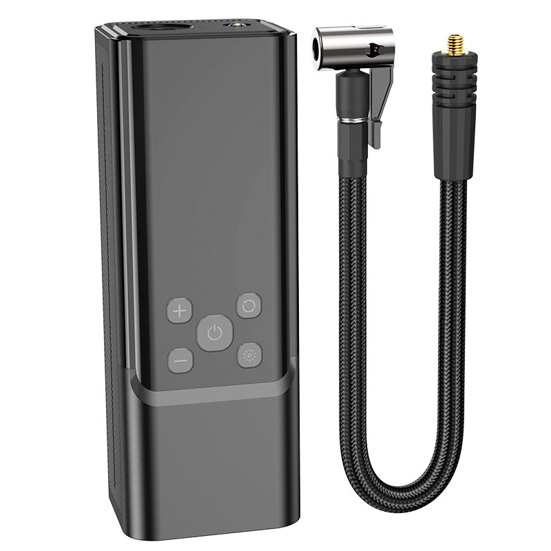 Автомобільний насос HOCO ZP7 Maddy portable smart air pump(5000mAh) Black (6942007614511)