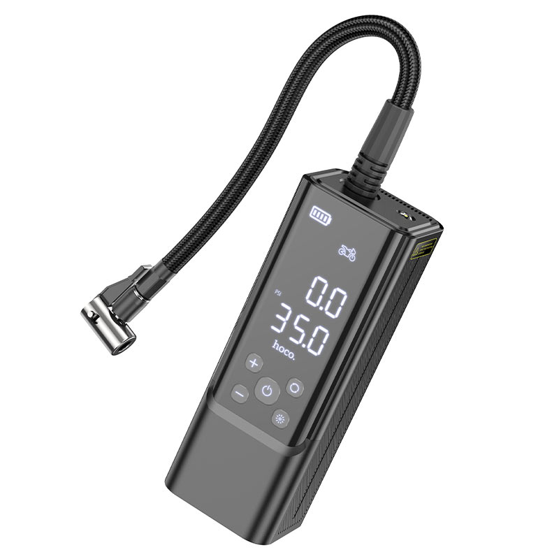 Автомобільний насос HOCO ZP7 Maddy portable smart air pump(5000mAh) Black (6942007614511)