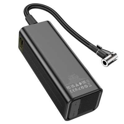 Автомобільний насос HOCO ZP7 Maddy portable smart air pump(5000mAh) Black (6942007614511) Автомобільний насос HOCO ZP7 Maddy portable smart air pump(5000mAh) Black (6942007614511)