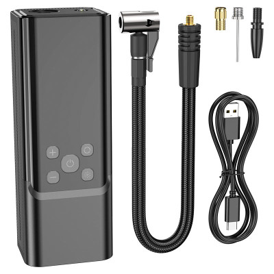 Автомобільний насос HOCO ZP7 Maddy portable smart air pump(5000mAh) Black (6942007614511) Автомобільний насос HOCO ZP7 Maddy portable smart air pump(5000mAh) Black (6942007614511)