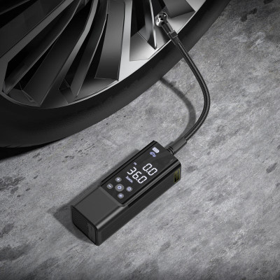 Автомобільний насос HOCO ZP7 Maddy portable smart air pump(5000mAh) Black (6942007614511) Автомобільний насос HOCO ZP7 Maddy portable smart air pump(5000mAh) Black (6942007614511)