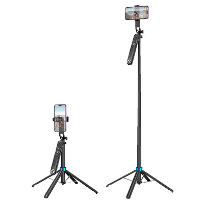 Селфі-трипод HOCO K22 Handy aluminum alloy anti-shake live broadcast holder (175cm) Black (6942007623506) Селфі-трипод HOCO K22 Handy aluminum alloy anti-shake live broadcast holder (175cm) Black (6942007623506)