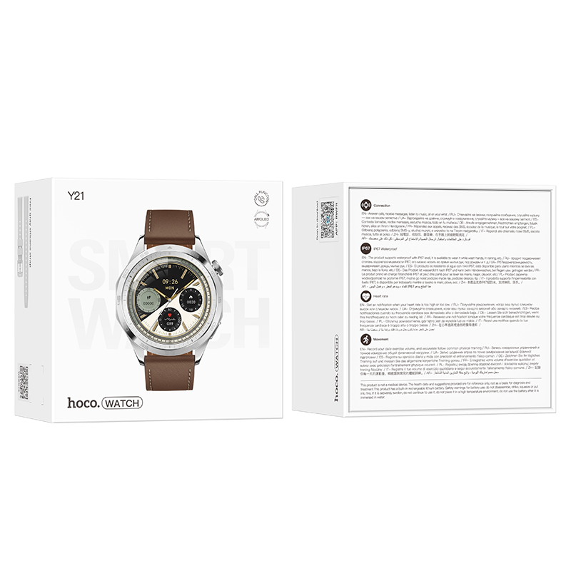 Смарт-годинник HOCO Y21 AMOLED Smart sports watch(call version) Silver (6942007624084)