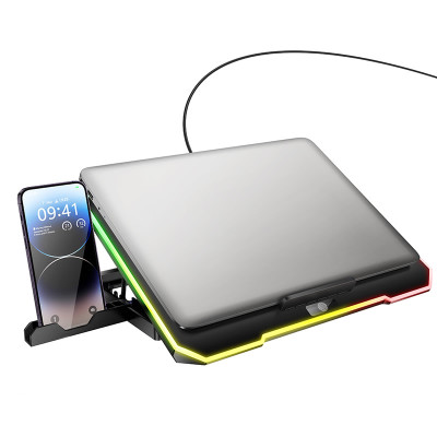 Підставка для ноутбука HOCO DH19 Cool RGB notebook cooling stand Black (6942007624824) Підставка для ноутбука HOCO DH19 Cool RGB notebook cooling stand Black (6942007624824)