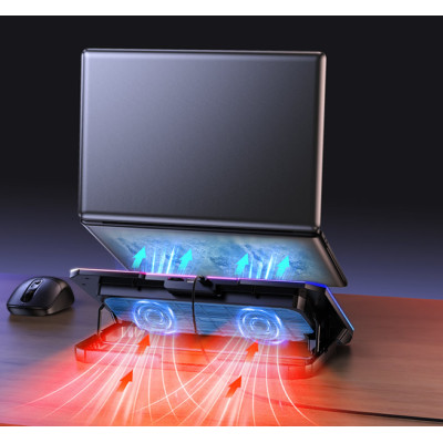 Підставка для ноутбука HOCO DH19 Cool RGB notebook cooling stand Black (6942007624824) Підставка для ноутбука HOCO DH19 Cool RGB notebook cooling stand Black (6942007624824)