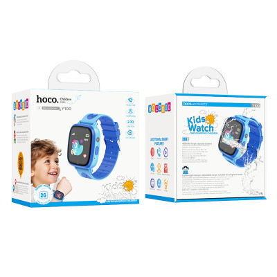 Дитячий cмарт-годинник Hoco Y100 36mm. SIM 2G. 400 mAh. IP65 Blue (6942007625630) Дитячий cмарт-годинник Hoco Y100 36mm. SIM 2G. 400 mAh. IP65 Blue (6942007625630)