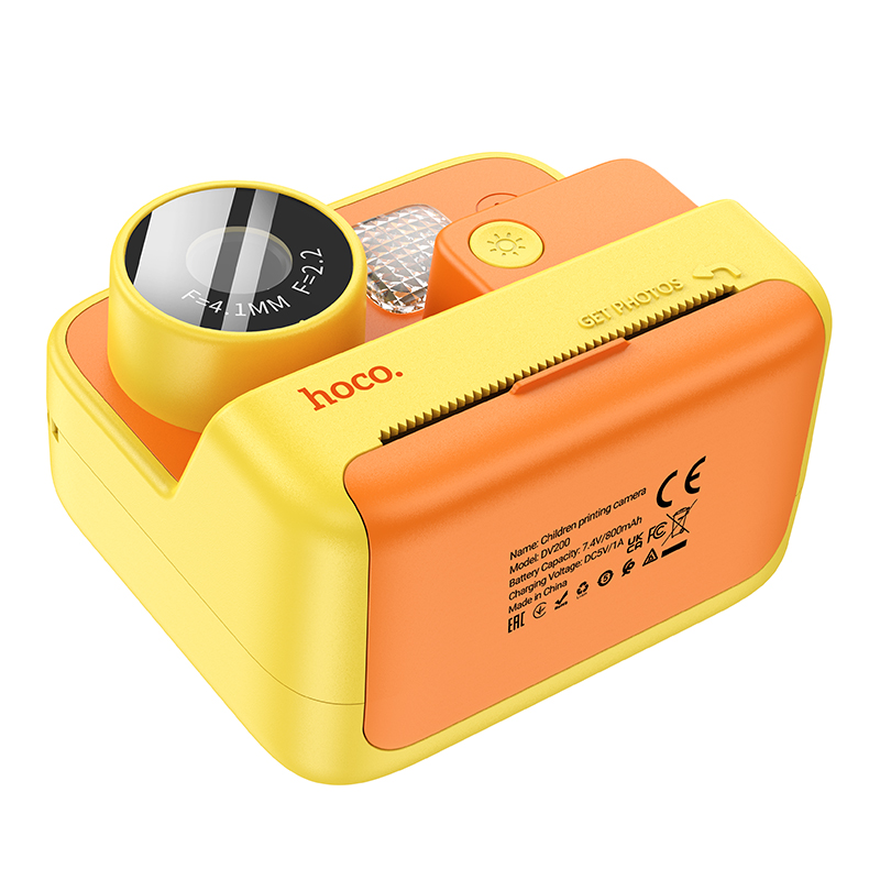 Камера для дітей HOCO DV200 800 mAh Dual lens children printing camera Yellow (6942007628402)