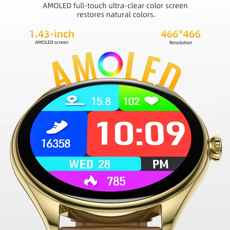 Смарт-годинник HOCO Y22 AMOLED 36mm. 200 mAh. IP67  Black (6942007628983)